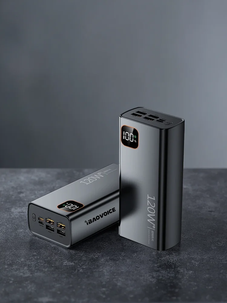 IBAOVOICE 60000mAh Powerbank, 120W Superschnelles Ladegerät, Tragbares Hochleistungs-Ladegerät, Lokaler Speicher, Geschenkidee, Kompatibel mit Android & iOS