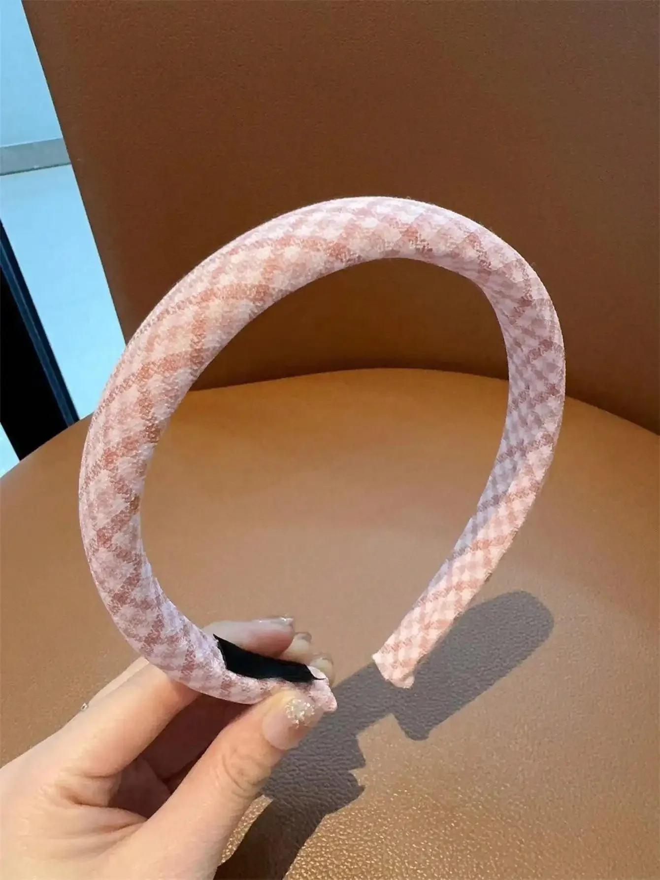 1 Juego de Busan Otoño e Invierno pequeña fragancia Waffle rosa banda para el cabello diadema de moda coreana 2024 nuevos accesorios para el cabello