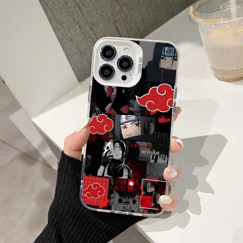 N-Narutoes 전화 케이스 IPhone 16 15 14 13 12 11 Pro Max X XR XS MAX 8 7 Plus 무광택 충격 방지 뒷면 커버 I-Itachi U-Uchiha