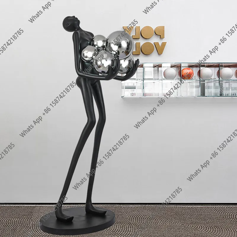 Creative humanoid art sculpture ornament home living room floor high-end light luxury entrance floor large ornament