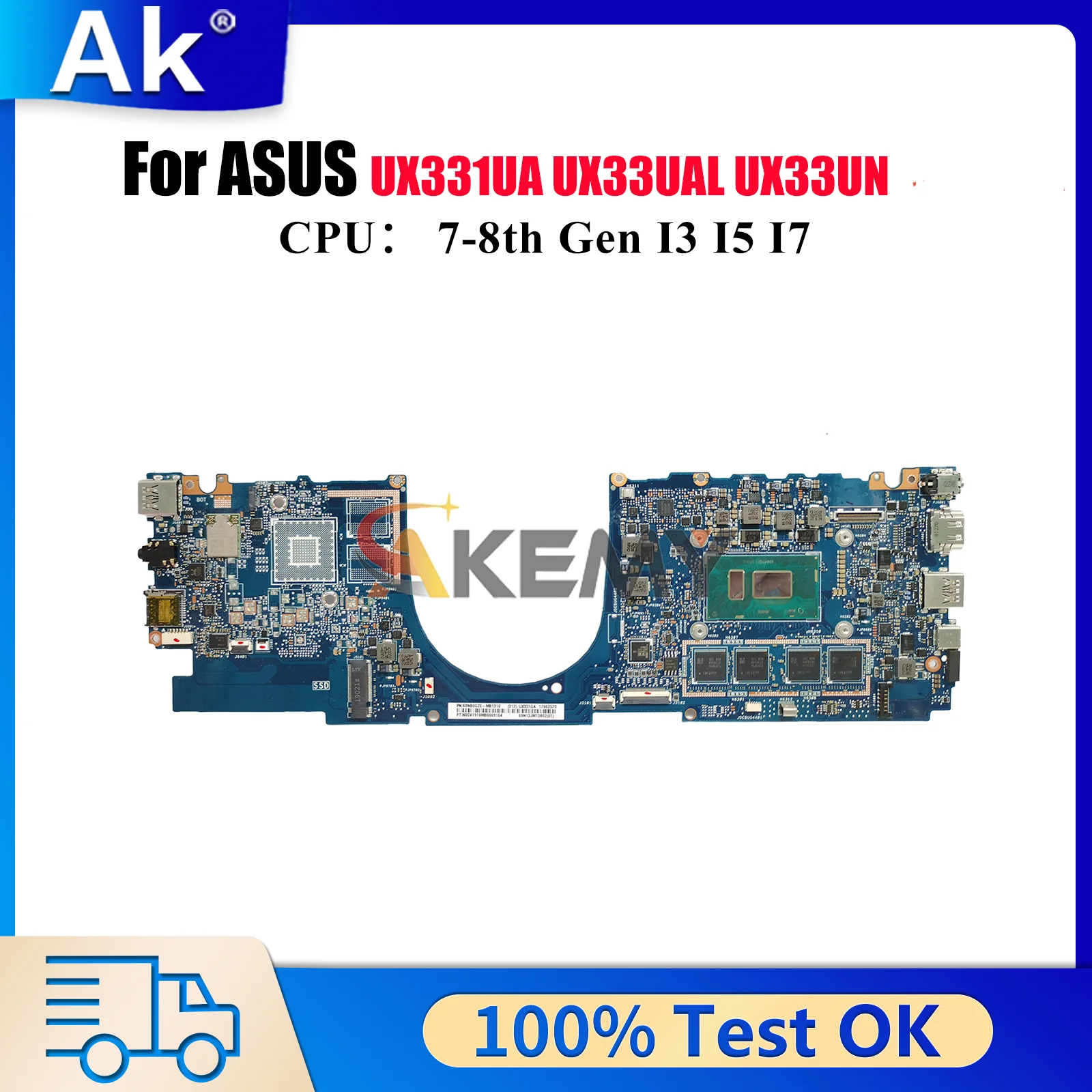 

UX331UA Laptop Motherboard For ASUS ZenBook UX33UN BX331U UX33UAL U3300U UX331 UX33UA Mainboard With I3 I5 I7 CPU 100% tests OK