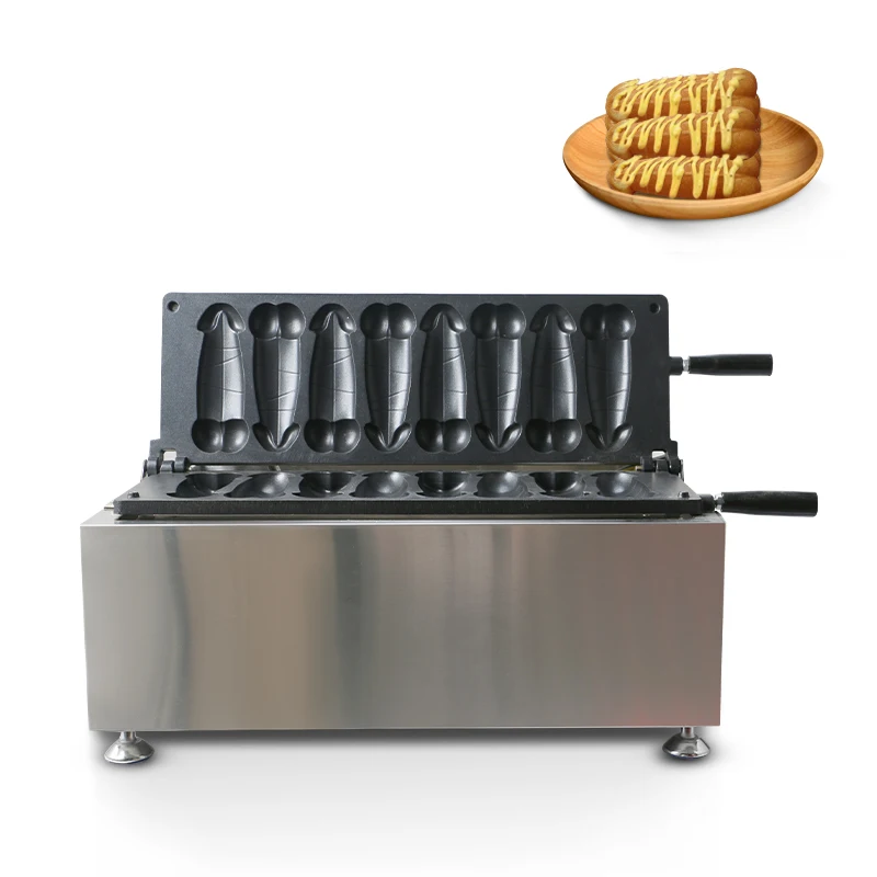 110V 220V Non Stick Commercial Waffle Maker 16 Pcs Penis Shaped Crep Machine