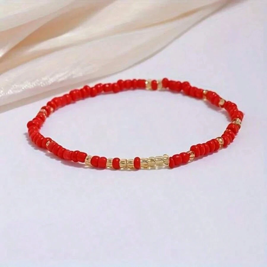 17pcs/Set Random Bohemian Vacation Colorful Beads Stacked Bracelets-Handmade Glass Bead Jewelry For Men And Women