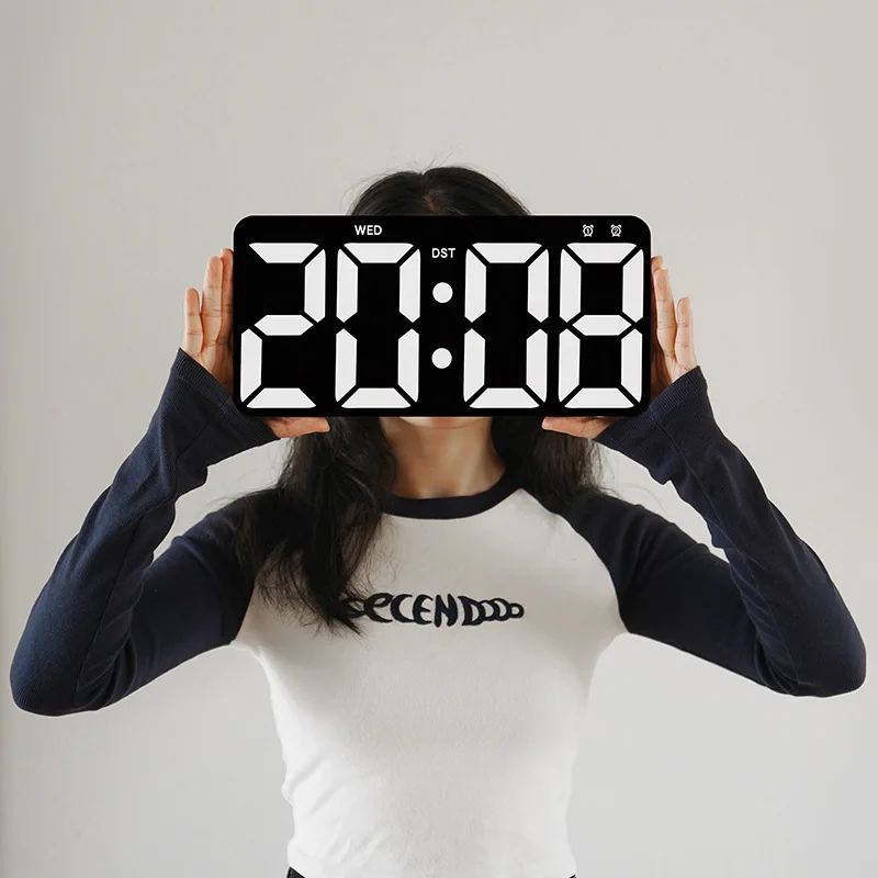 Hot sale LED living room wall clock simple electronic clock multifunction countdown number of hours phone clock plug-in