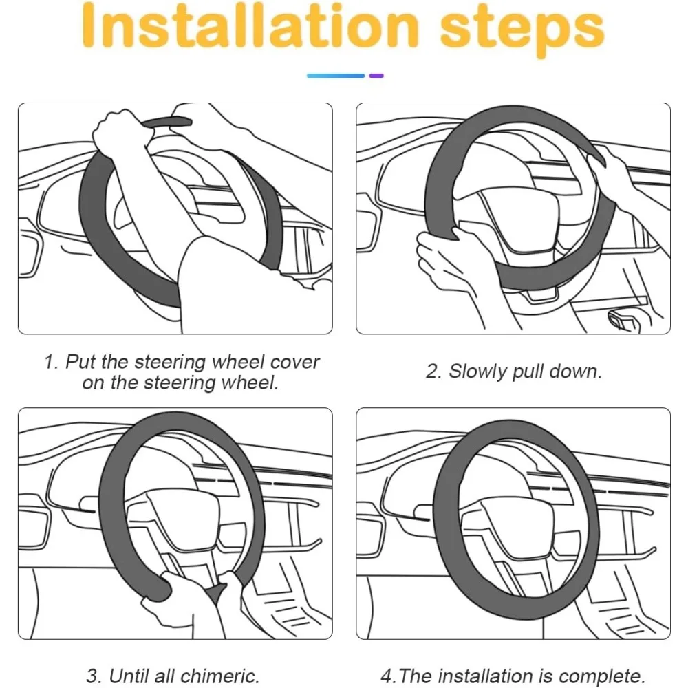 Capa de volante de carro brilhante, protetor de volante elástico de couro macio com strass de 15 polegadas