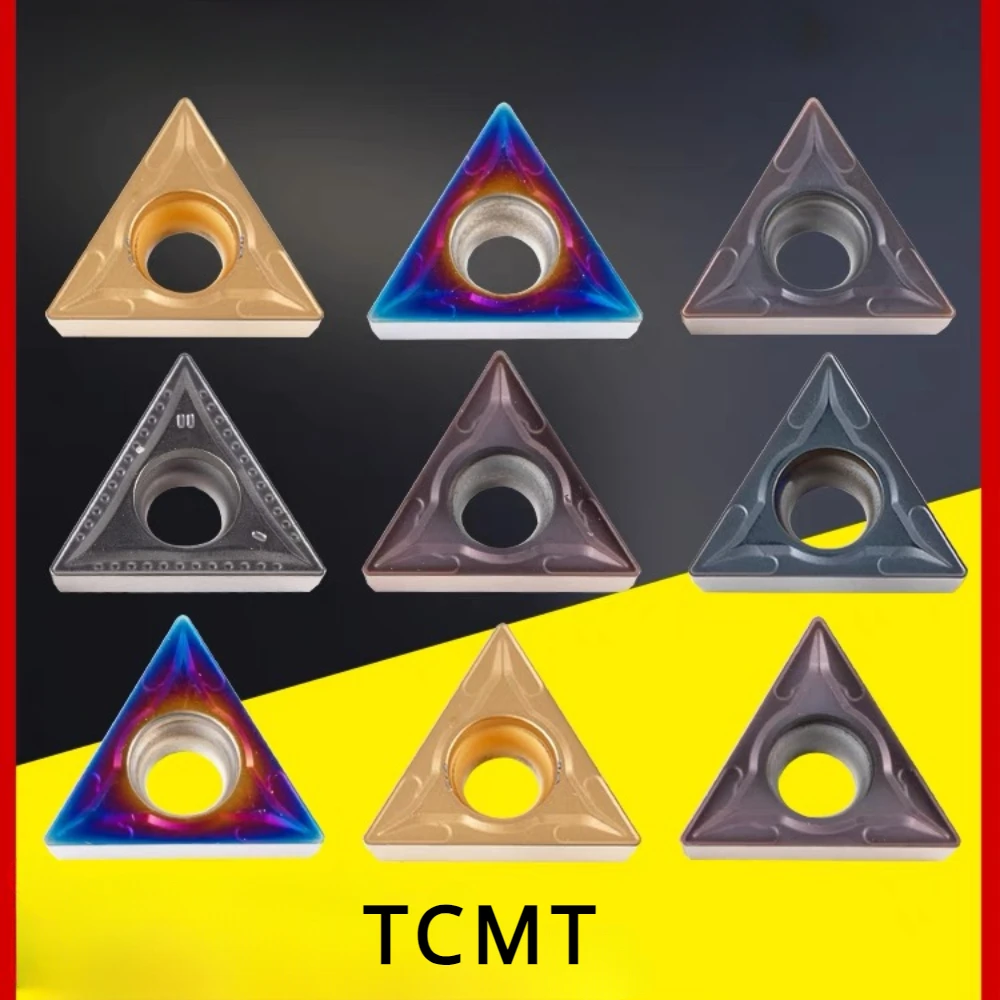 1/10pcs TCMT Carbide Turning Tool Inserts Triangle Shape Stainless Steel Circular Cutting TCMT16T304 TCMT16T308 Hardness Steel