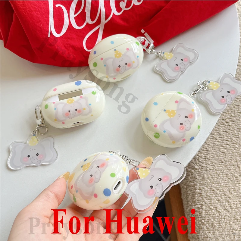 Cute Elephant 5i Cover for Huawei Freebuds Pro 3 Case Cover for Freebuds 4/4E Case for Freebuds 5 Funda Huawei Earbuds SE2