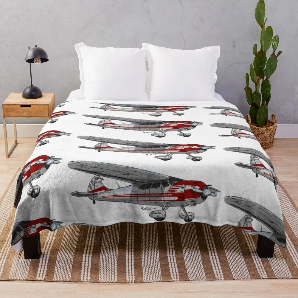 

Cessna 195 Throw Blanket Cozy Napping Blanket Gift for Mom Dad