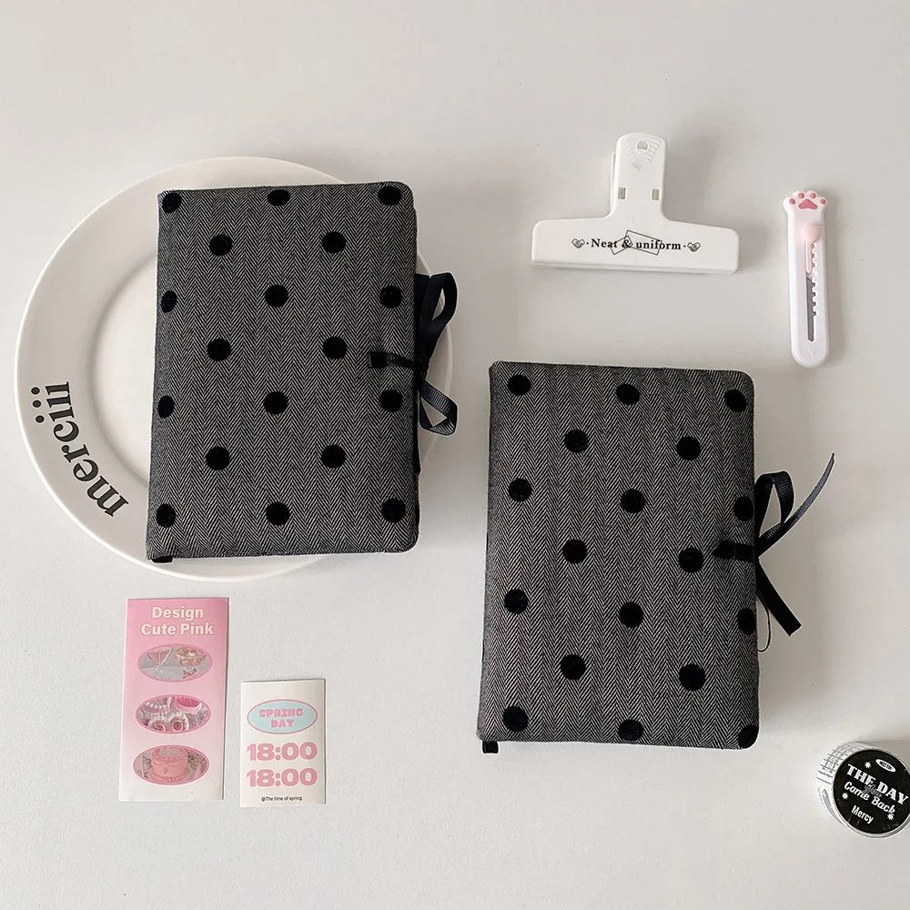 Stationery A6 Pocket Planner Learning Papers Grey Round Dot Cover Korean Style Notepad Mini Memo Pads Princess Style