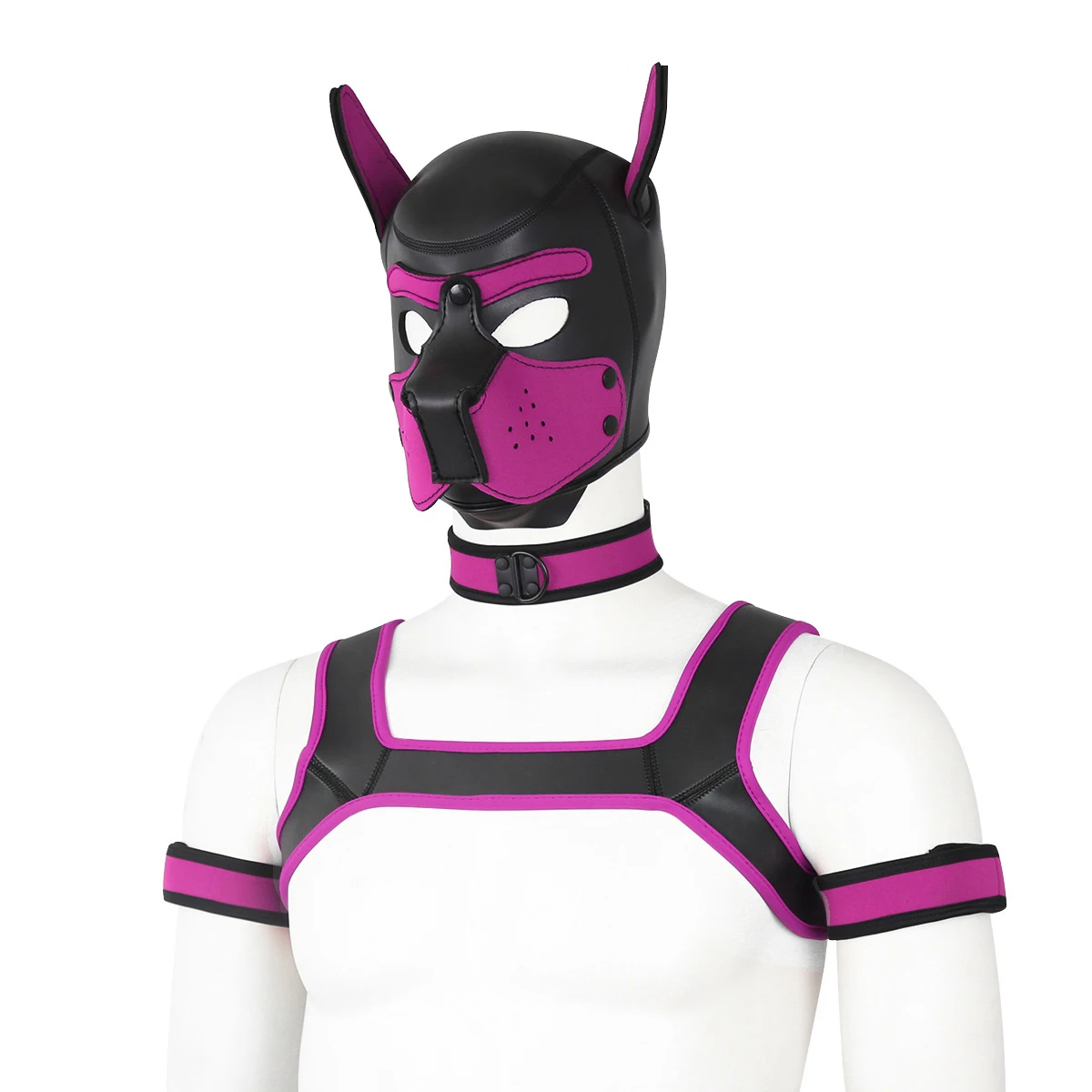 Puppy Cosplay Costumes of XL Code Brand New Increase Large Size Padded Rubber Full Head Hood Mask with Collar for Dog Roleplay