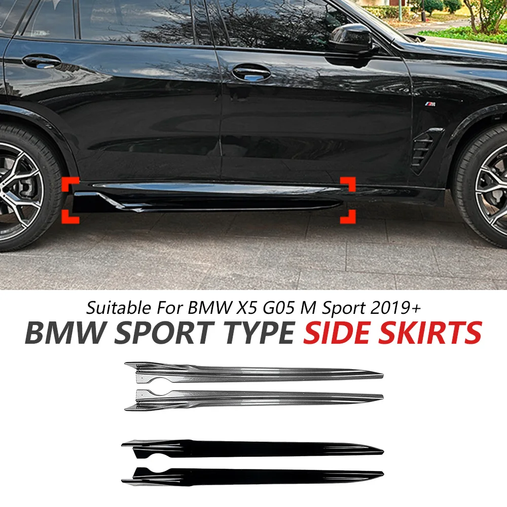 

2Pcs Side Skirt For BMW X5 G05 M Sport 2019+ Glossy Black Sport Body Kit Side Spoiler Honda Accessories Car Update