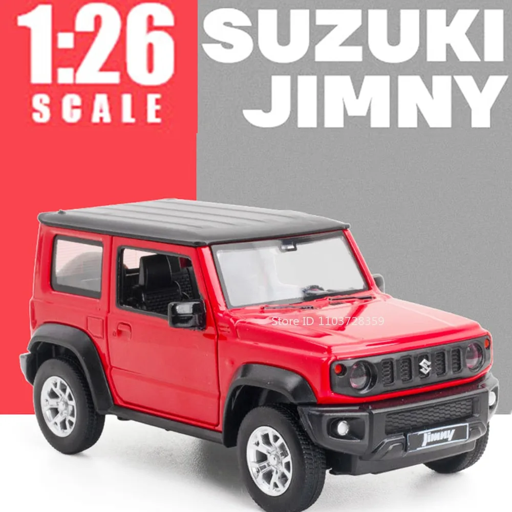 

1:26 Model Toy Suzuki Jimny 2018 Cars Alloy Diecast Ornament Off-road Vehicles Sound Light Doors Opened Pull Back for Boys Gifts
