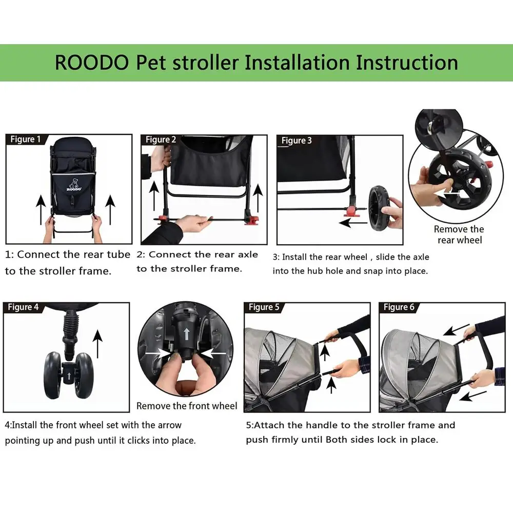 Lightweight Foldable All-Terrain Pet Stroller for Dogs & Cats up to 30lbs, Compact Travel-Ready, Suitable for Medium & Small Bre