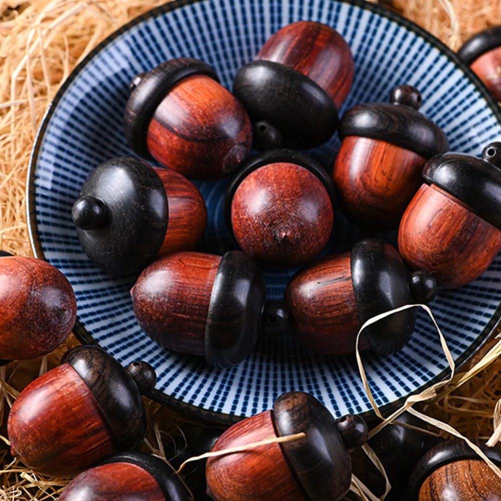 

3Pcs Elegant Wooden Acorn Jewelry Charms Colorful Nut Pendant Creative Craft Accessories