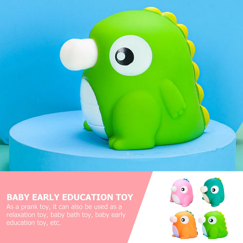 4 قطعة ديناصور ضغط الإجهاد الإغاثة الكرة مضحك تنفيس اللعب للمزحة حمام الطفل التعليم تخفيف الضغط شكل الحيوانات #4
