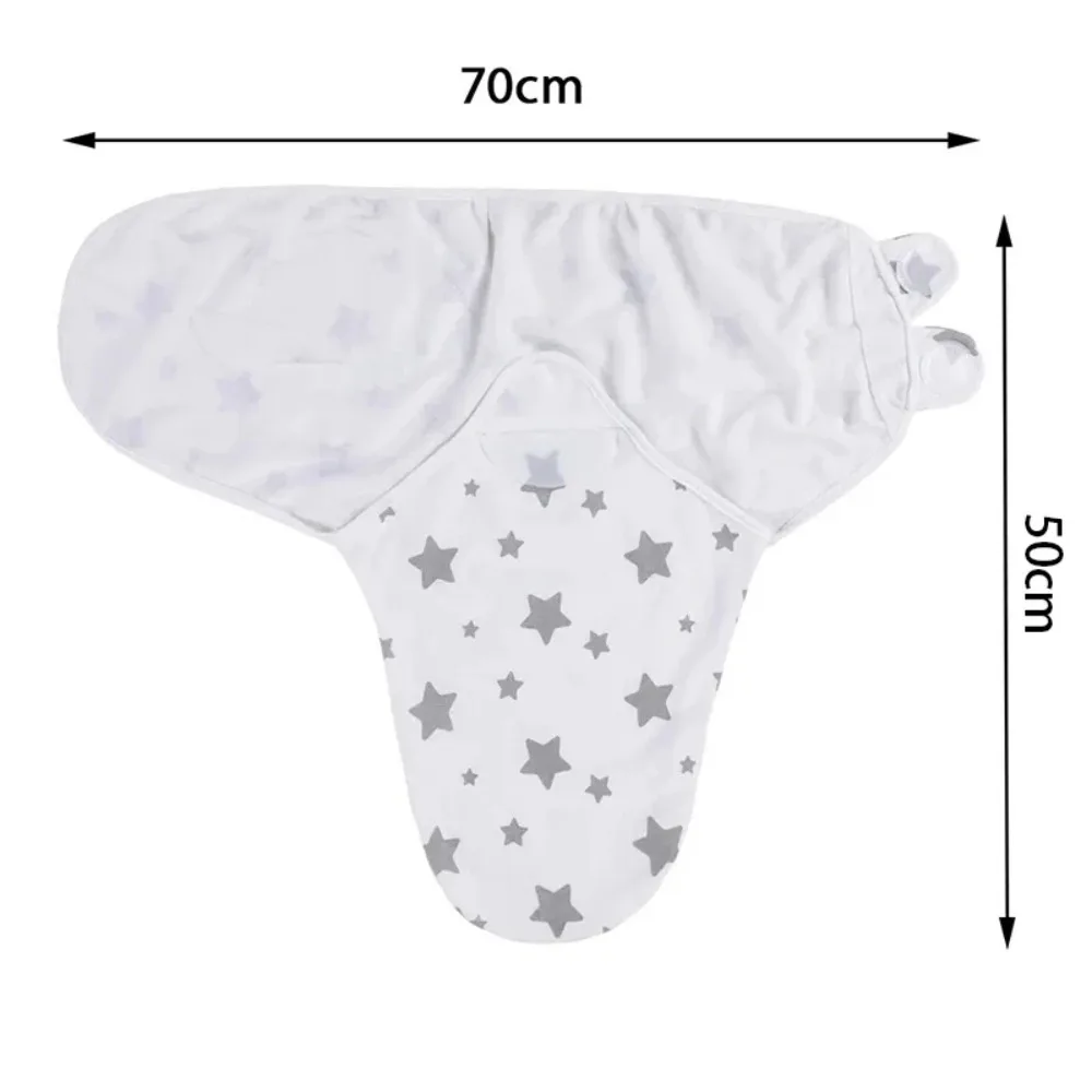 Manta con estampado de dibujos animados para bebé, conjunto de gorro de algodón ajustable para recién nacido, saco de dormir para todas las estaciones de 0 a 6 meses, novedad