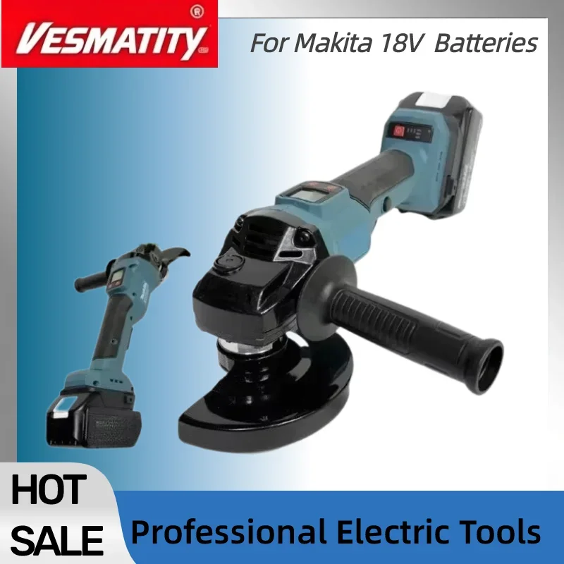 Digital Display Impact Angle Grinder Electric Polishing Grinding Machine DIY Power Tool For 18V-20V Battery