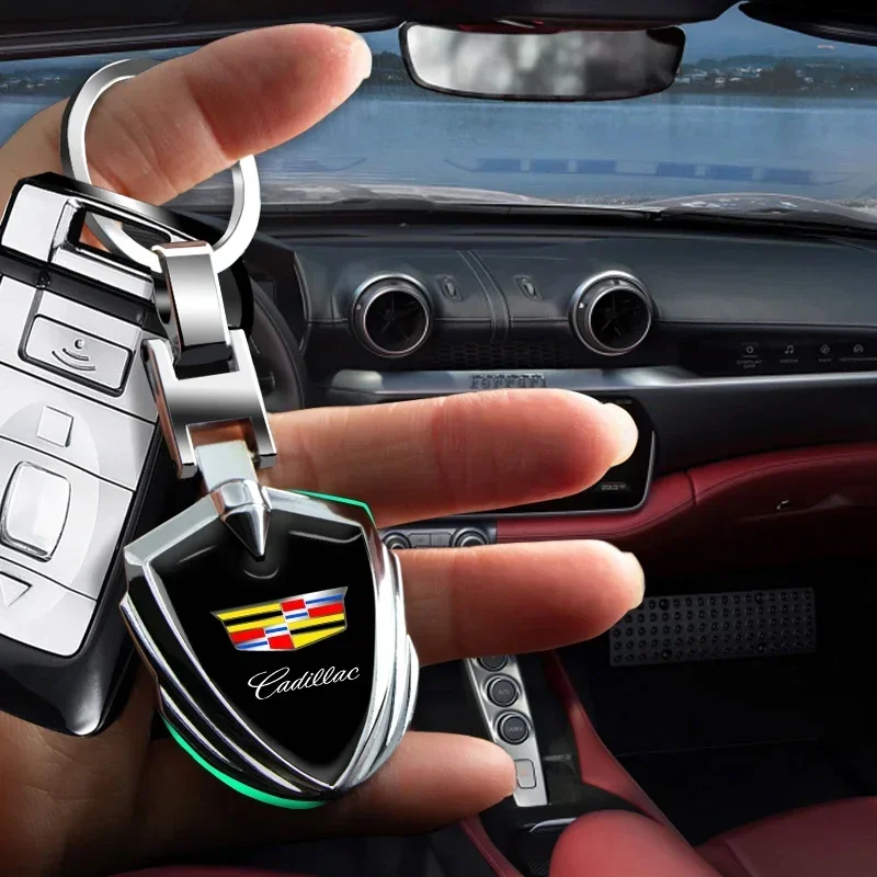 Car Logo Stying 3D Metal Key Rings Shield Shaped Keychain For Cadillac Escalade CTS ATS SRX XT4 XT5 XT6 STS XTS SLR CT4 CT5 CT6