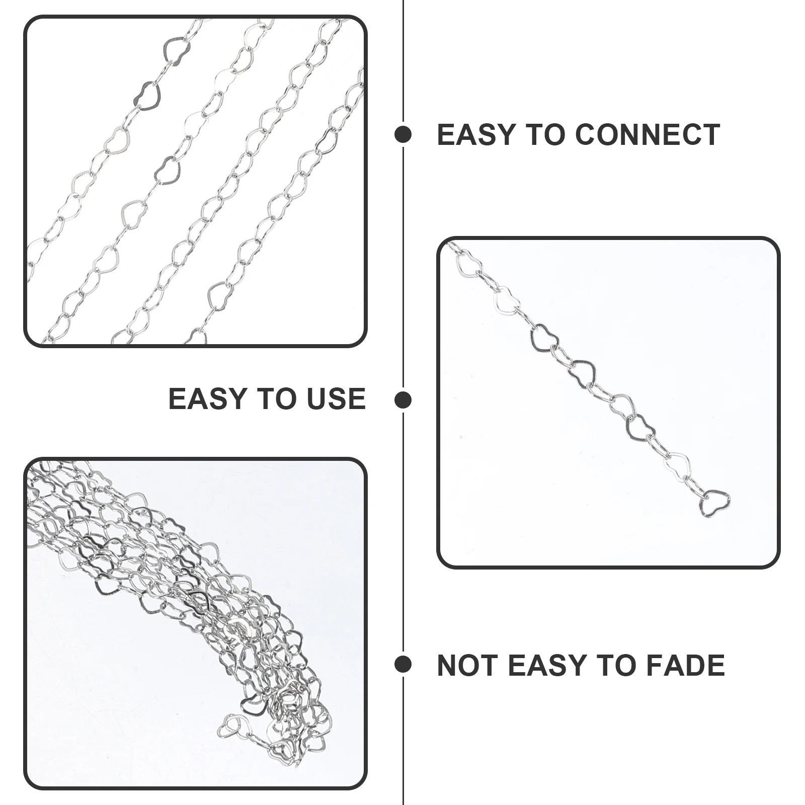 

Сердце для изготовления ювелирных изделий своими руками, удлинитель ожерелья, соединительная цепочка для браслета, рулон ювелирной цепи, комплект металлической цепочки для рукоделия
