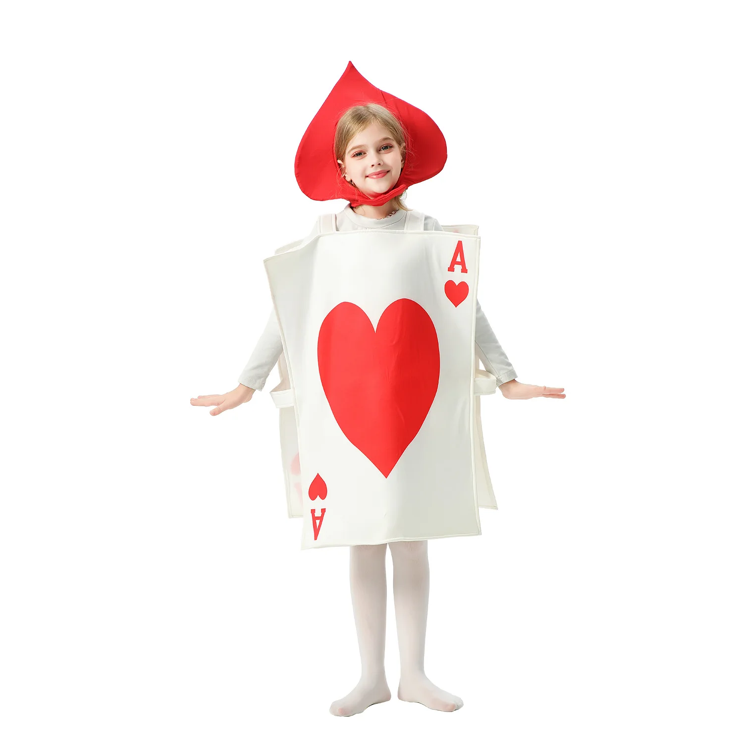 Alice in Wonderland Poker Soldier Red Ace of Hearts Costume for Children Boys Girls Umorden