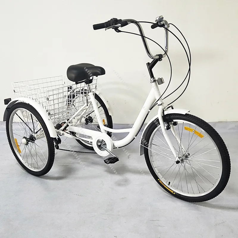 24 Inch Variable Speed Elderly Pedal Tricycle Cross-border Vegetable Basket Truck 24 inch 7 speed