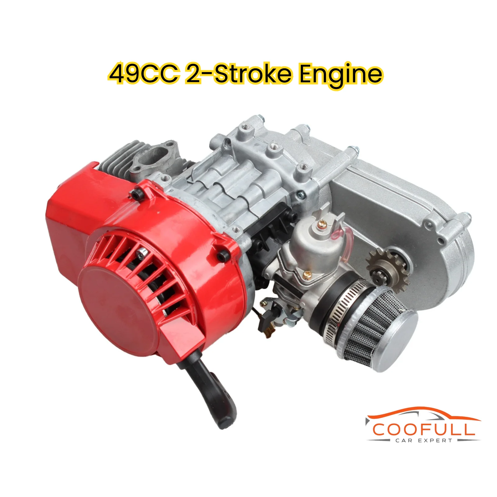 

47/49CC 2-Stroke Engine Assembly 1.3HP Single Cylinder Air Cooled Motor for Mini Motorcycle Dirt Bike Go Kart ATV Accessories