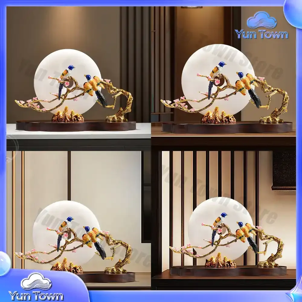 Happy eyebrows, safe buckle ornament, high-end new Chinese-style living room TV cabinet, Bogu rack decoration, housewarming,