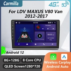 2 Din Autoradio for LDV MAXUS V80 Van 2012-2017 Car Stereo WiFi Carp lay GPS Navigation Multimedia Video Player Head Unit