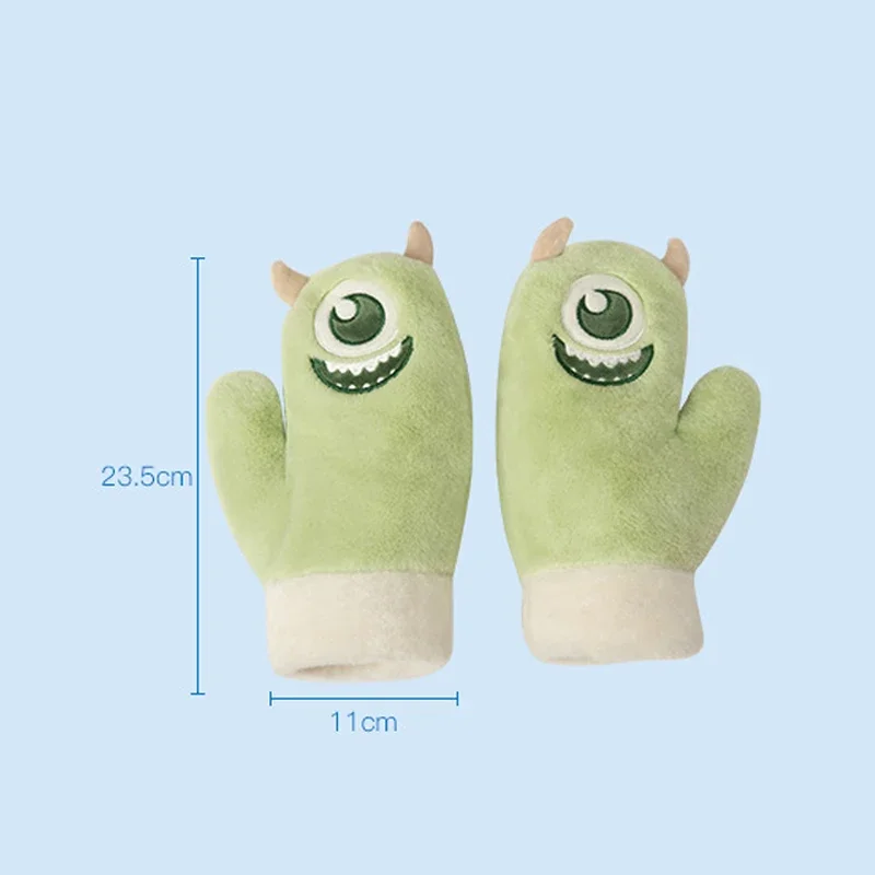 Disney Stitch Warm Plush Gloves For Women Men Autumn Winter Thick Mittens Prevent Frostbite Cartoon Warm Soft Full Finger Gloves