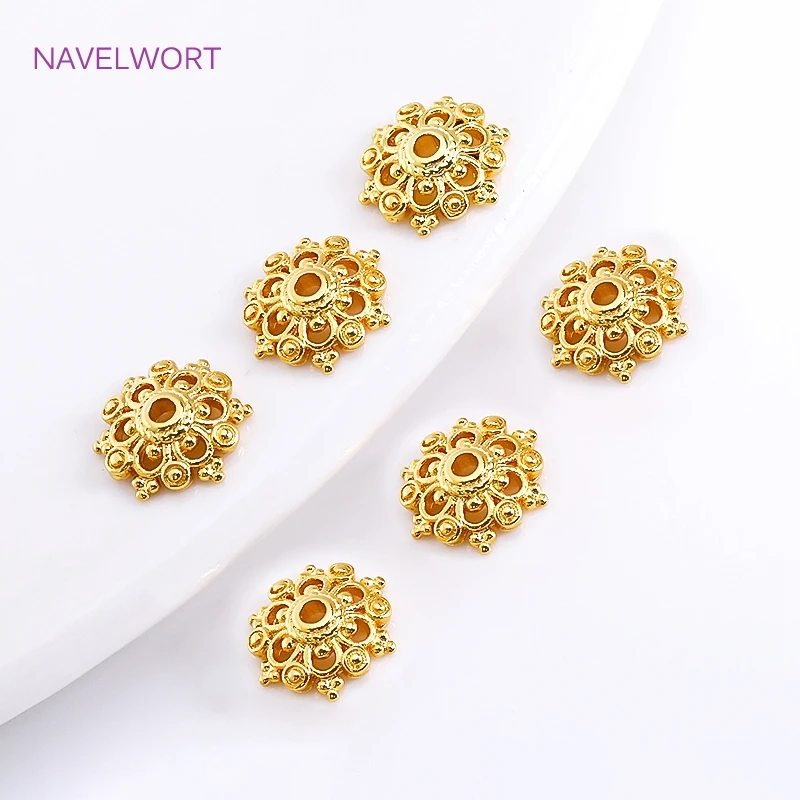 

18K Gold Plated Cloud Pattern Bead Caps For Jewelry Making High Quality Brass Hollow Bead Caps DIY Bracelet Making Findings