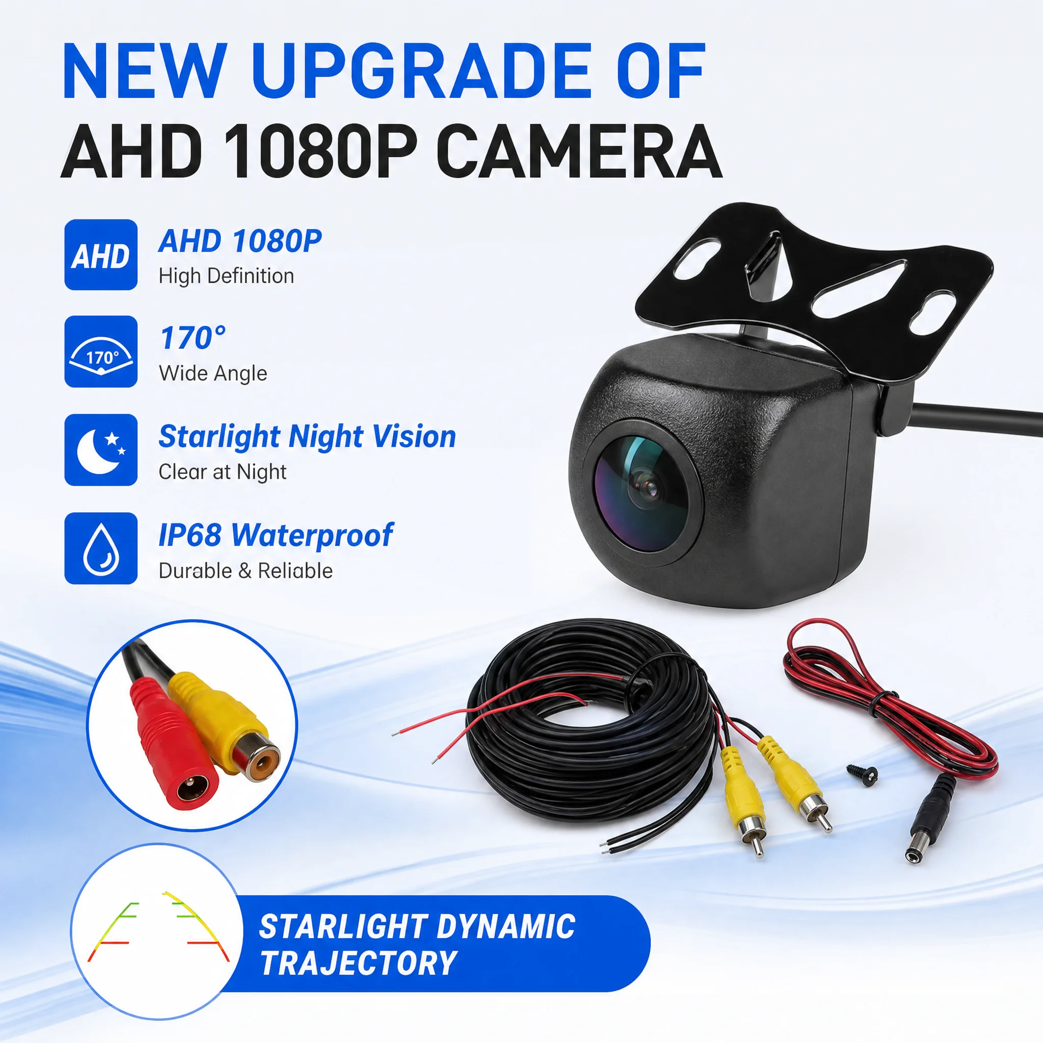 JISUIDA car image ultra-clear reversing dynamic trajectory 170 angle AHD1080P HD image waterproof wide angle