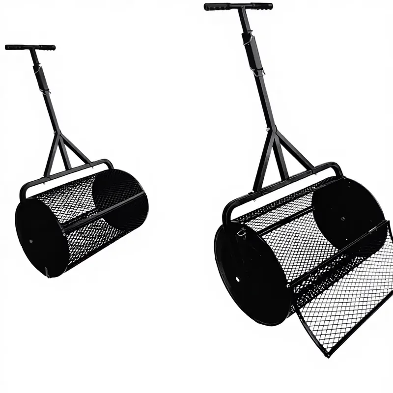 Spreader Lawn Roller Peat Moss Spreader for Planting, Seeding, Durable Lightweight Metal Mesh Spreader for Lawn
