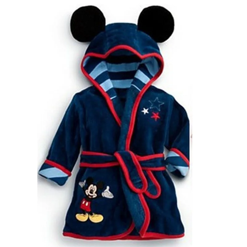 Disney-Pijama infantil, Cartoons, Mickey Mouse, roupões de flanela de inverno, tigre, nemo, sereia, Minnie Shaped Night Robe