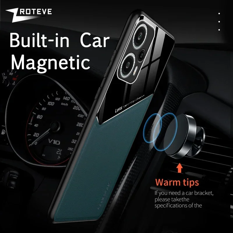 For PocoF5 Case ZROTEVE PU Leather Car Magnetic Hard PC Cover For Xiaomi Poco F6 F5 Pro Xiomi Mi Pocophone F3 F4 GT Phone Cases