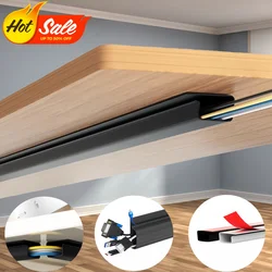 5/1pcs PVC Channel Under Desk Cable Management Tray Organizer Power Cord wire hider Strip Protecter No Drilling Cable Raceway