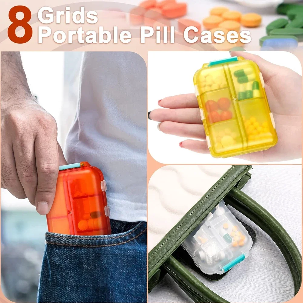 10Grids Travel Pill Organizer Box Portable Folding Small Pill Case Daily Pill Container Pill Box Dispenser Plastic Container Box