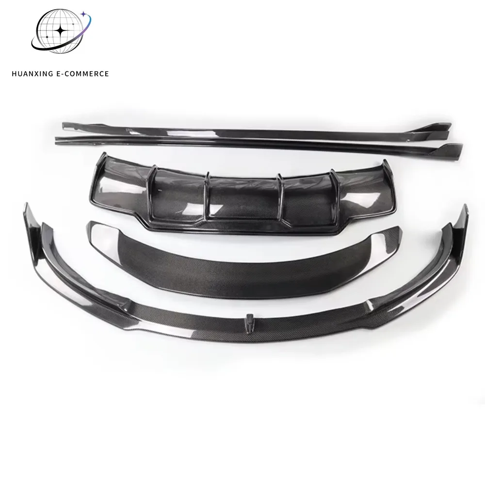 For Tesla Model 3 V Style Carbon Fiber Body Kit Front Lip Rear Diffuser Side Skirts Spoiler Customization