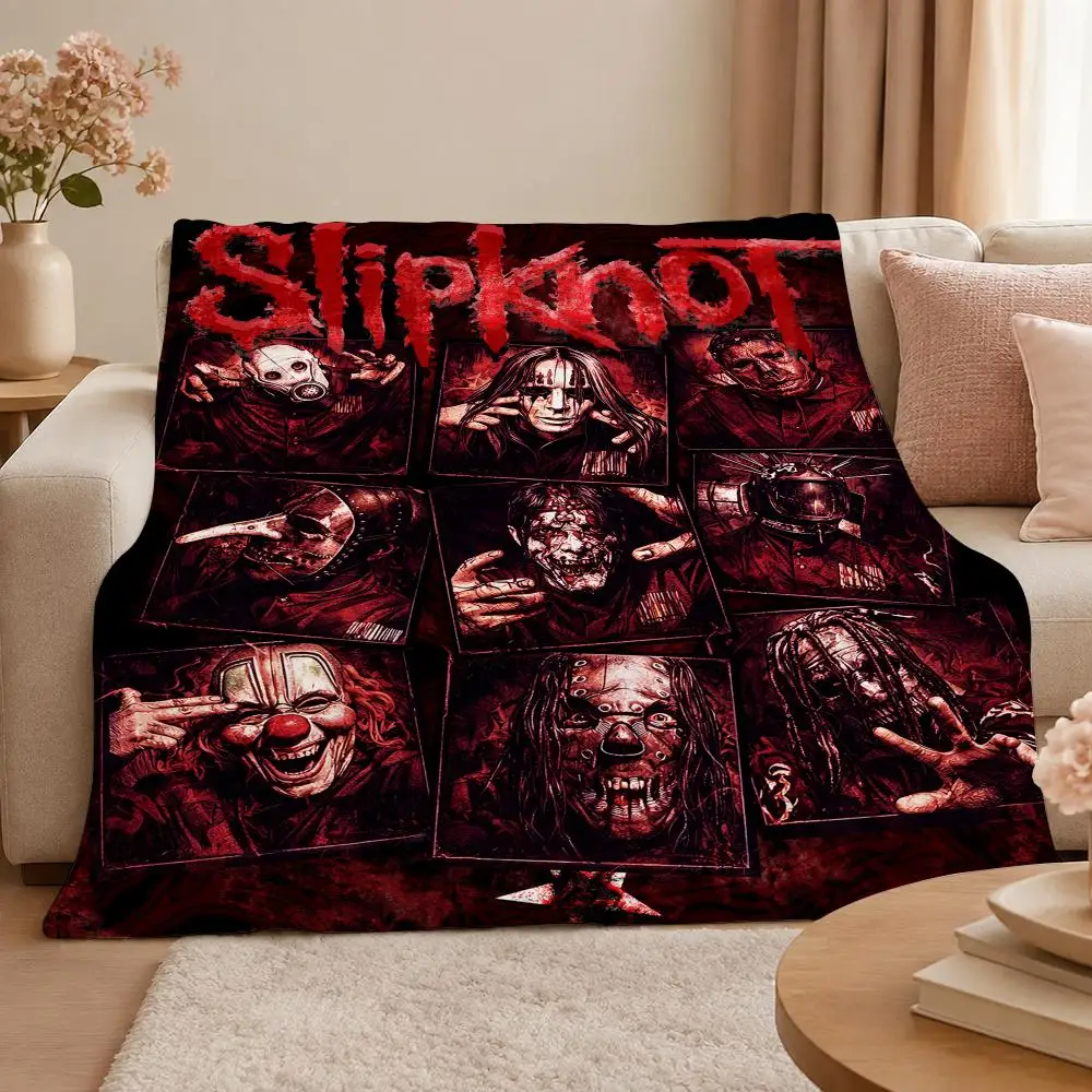 Music S-Slipknot American Heavy Metal Band Throw 320g Soft Flannel Fleece Throw Blanket Cover Sofa Bed Dorm Nap Gift