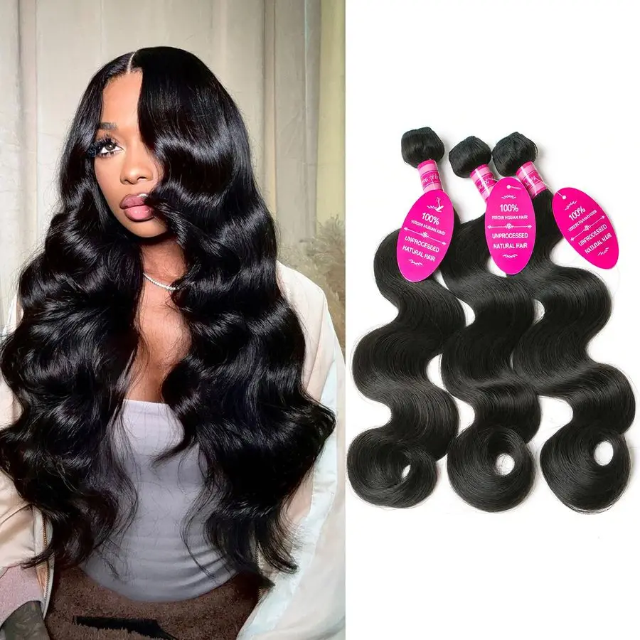 Body Wave Bundles Human Hair 18 20 22 Inch 100 Unprocessed Brazilian Virgin Human Hair Bundles Weave 3 Bundle Hair Extensions fo