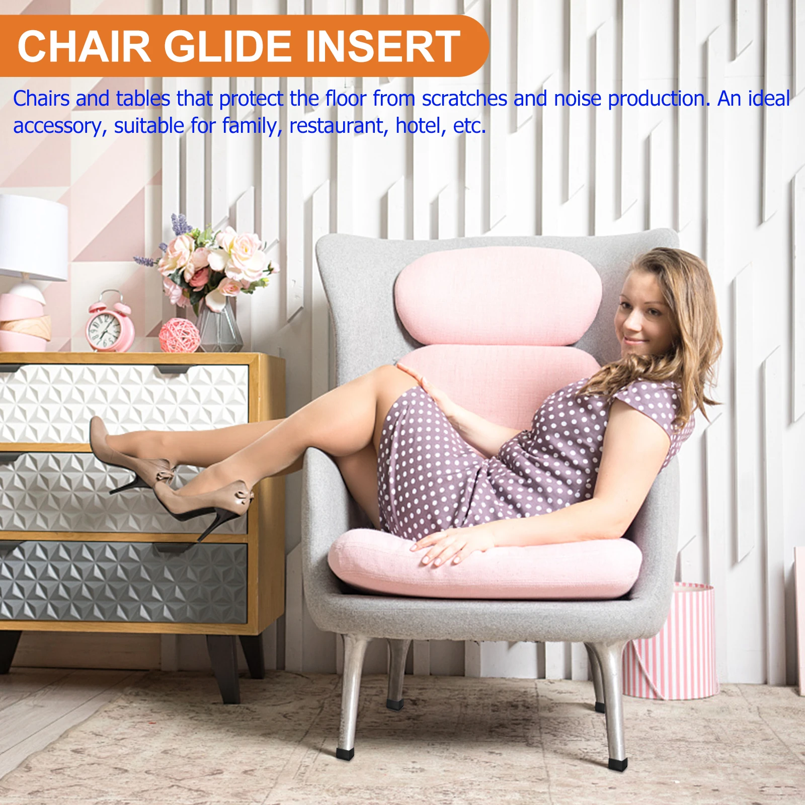 

20pcs Table Chair Foot Cover PVC Plastic Cap Mat Tube Bung Finishing Plug Glide Insert Square End Furniture Leg Feet Protector