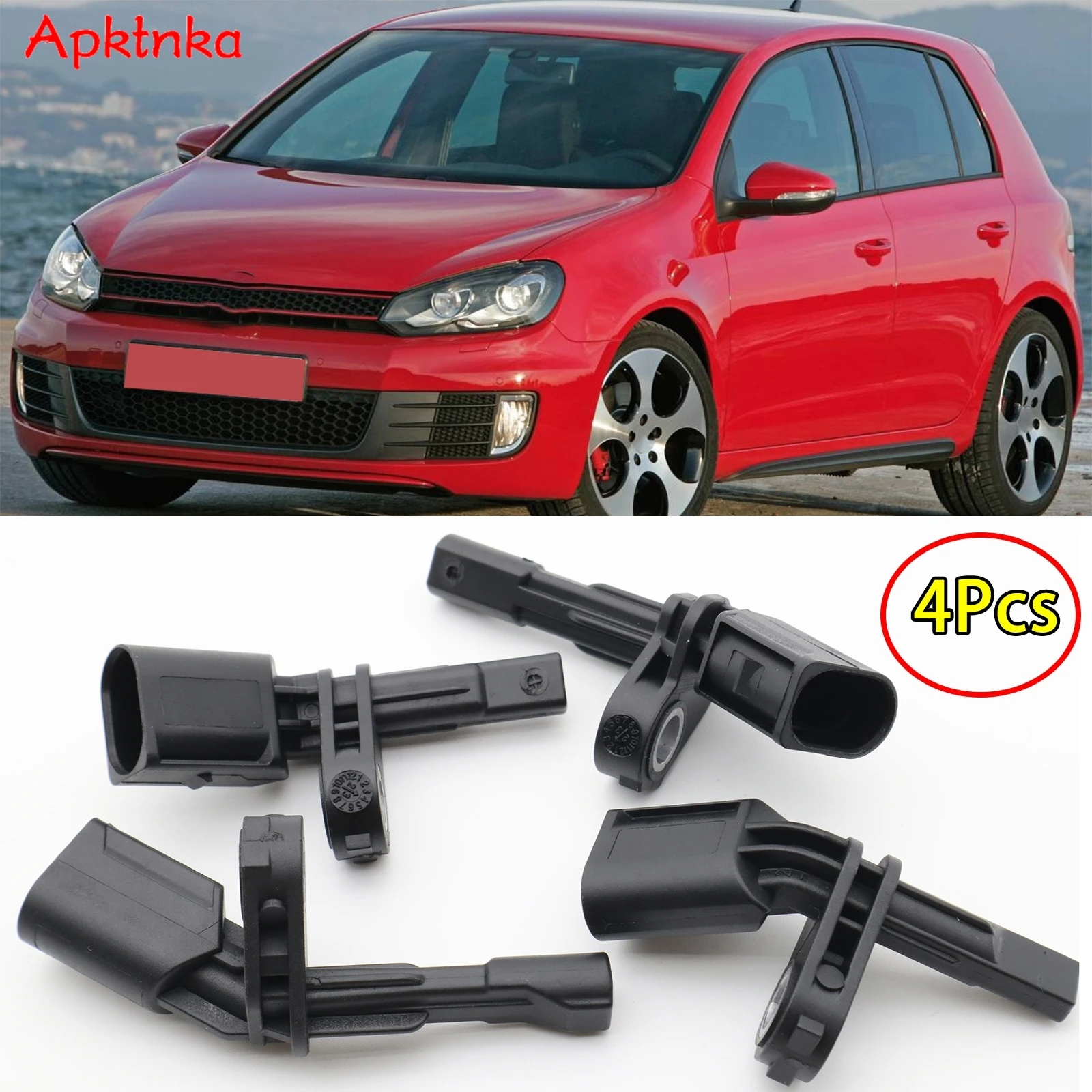 4pcs ABS Wheel Speed Sensor 7H0927803 7H0927804 1K0927807 1K0927808 For VW Passat Jetta Golf Tiguan AUDI Seat Leon Skoda Octavia