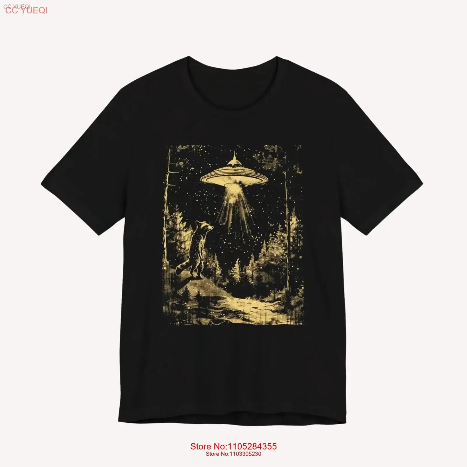 UFO and Raccoons T Shirt Raccoon In Space Retro 90s Cool Vintage Style abduction Meme Raccon Lovers vintage Washed Stylish