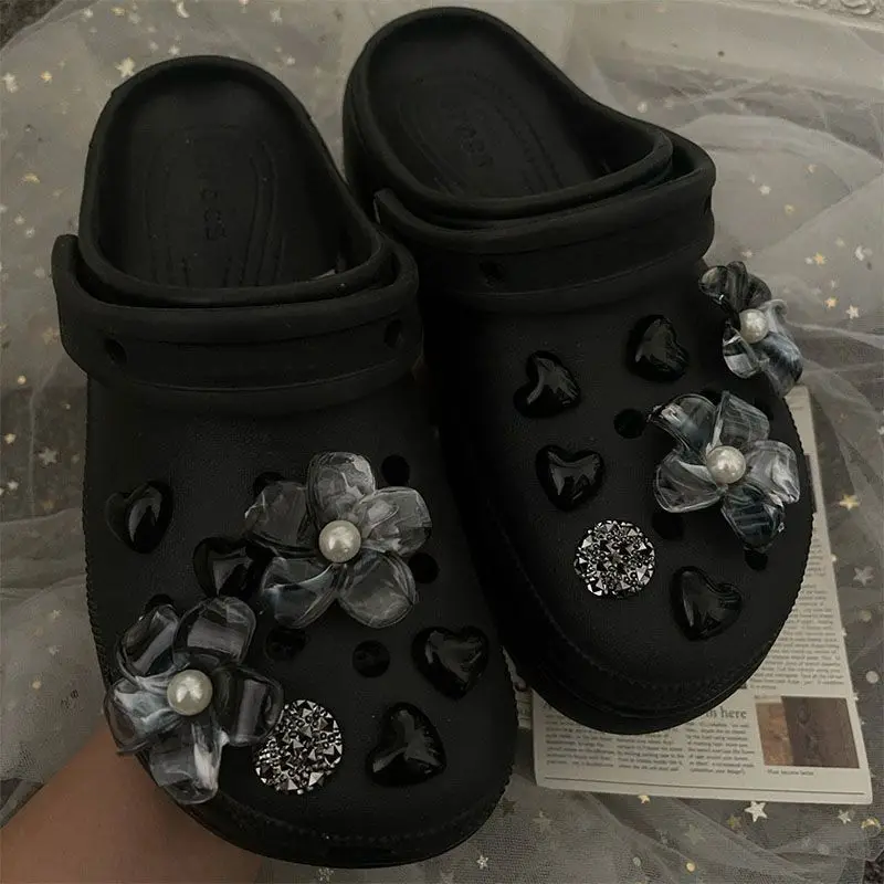 DIY Punk Vintage Flower Shoe Charms Clogs Garden Sandals Decorations Slipper Accessories Fashion Designer Pins