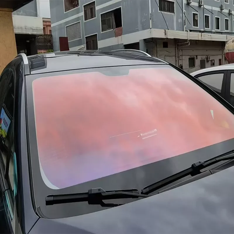 Pôr do sol vermelho camaleão matiz cor fotocromática janela do carro vidro decorativo mudança de cor camaleão janela matiz filme 85% reino unido