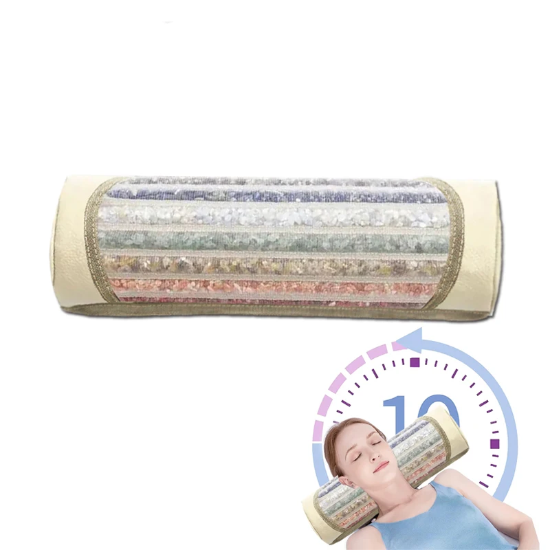 Therapy Pillow Amethyst Jade Gemstone Natural Latex Natural Crystal For Insomnia Neck Head No Heated Massage Tools