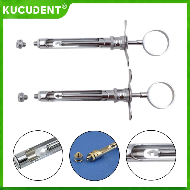 

1pc Dental Stainless Steel Syringe Anesthesia Aspirating Syringe Injector Tools Teeth Care Dentistry Surgical Instruments