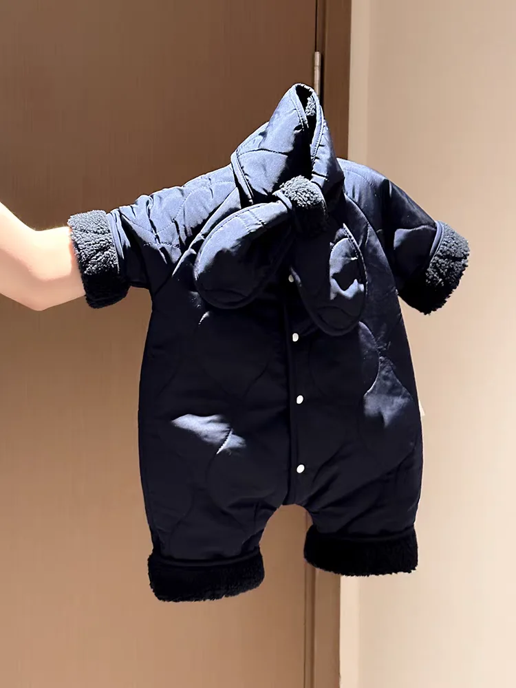 HY22431 الخريف والشتاء الطفل الرجعية الأزياء أفخم سميكة الدافئة الزحف دعوى بذلة الطفل الخريف والشتاء الملابس في الهواء الطلق