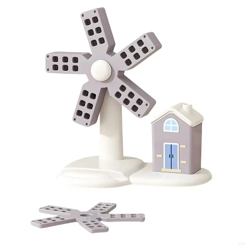 H8WB Creative Foldable Windmill Design Trivet Pad Protects Table From Hot Dishes