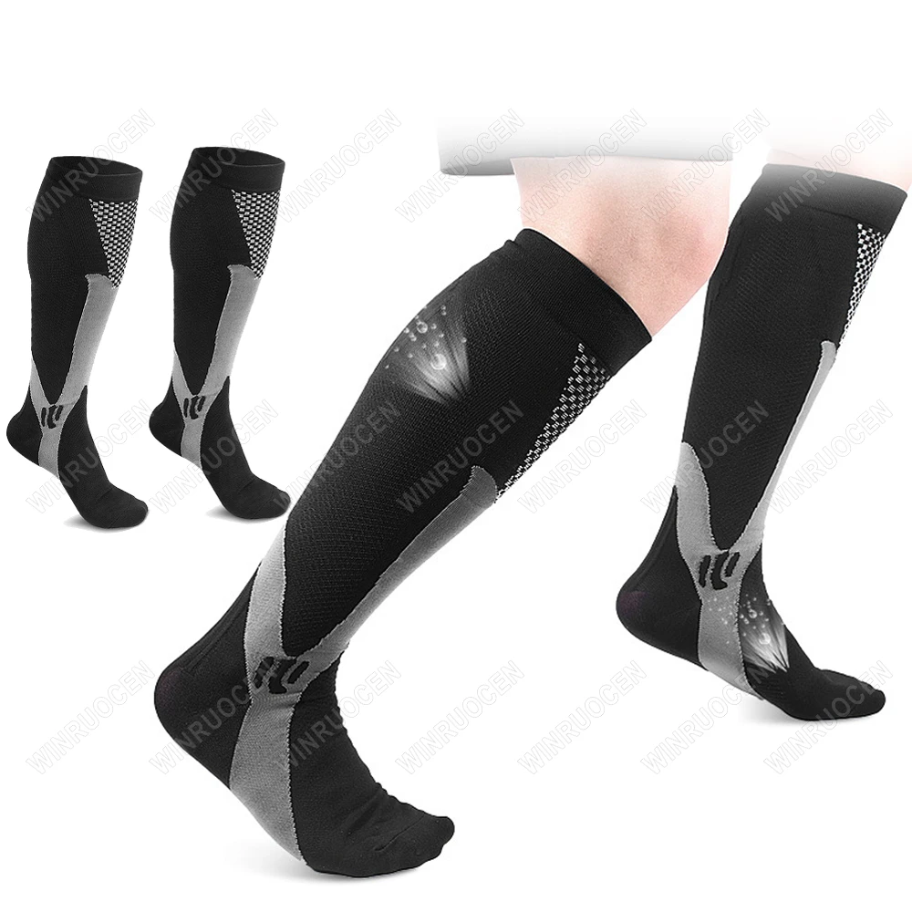Compression Stockings Blood Circulation Promotion Slimming Compression Socks Anti-Fatigue Comfortable Solid Color Sock man women