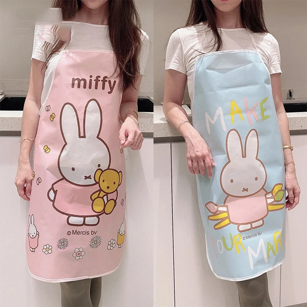 

Kawaii Miffy Waterproof Thickened Sleeveless Waterproof Apron Cooking Chef Overalls Bib